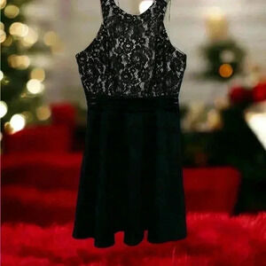 Elegant Black Lace Dress Size 15 with small flaw
